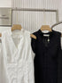 Sleeveless V-neckline Lace Trim Back Tie Blouse